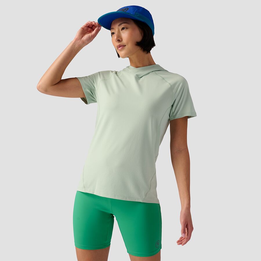 () obNJg[ fB[X ^z T V[gX[u u[fB - EBY Backcountry women Tahoe Sun Short-Sleeve Hoodie - Women's Silt Green