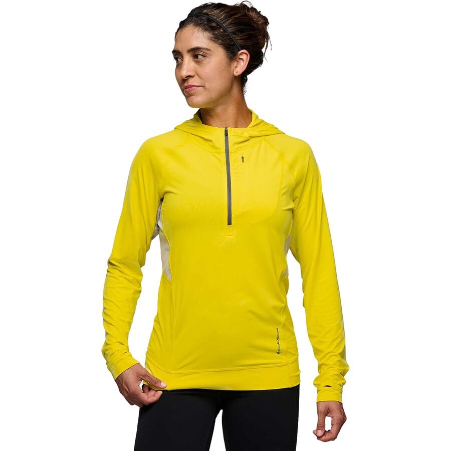 (取寄) ブラックダイヤモンド レディース アルペングロー プロ フーデット トップ - ウィメンズ Black Diamond women Alpenglow Pro Hooded Top - Women's Clean Yellow