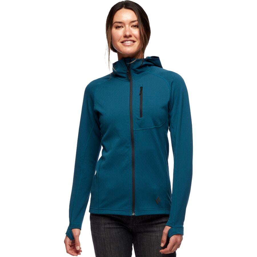 () ֥å ǥ ե ե꡼ աǥå 㥱å -  Black Diamond women Coefficient Fleece Hooded Jacket - Women's Azurite