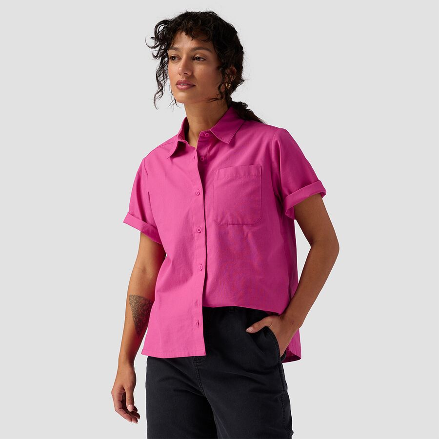 () obNJg[ fB[X Rbg {^Abv - EBY Backcountry women Cotton Button-Up - Women's Rose Violet
