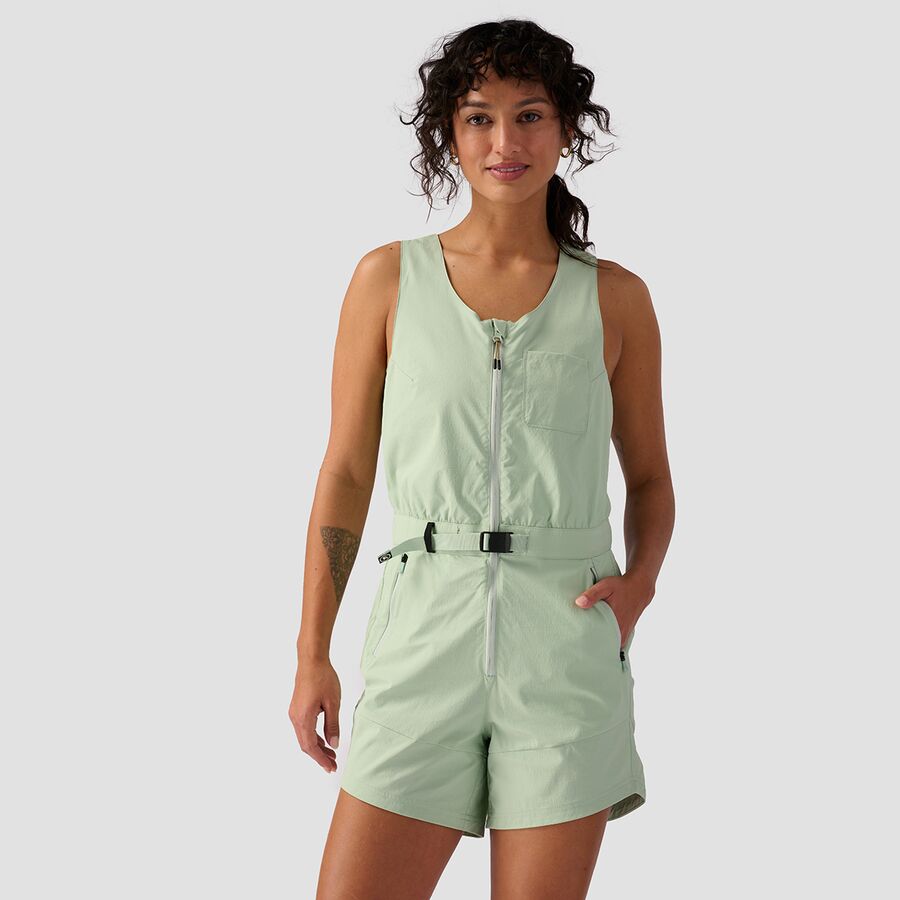 () obNJg[ fB[X Tb` bvXgbv p[ - EBY Backcountry women Wasatch Ripstop Romper - Women's Silt Green