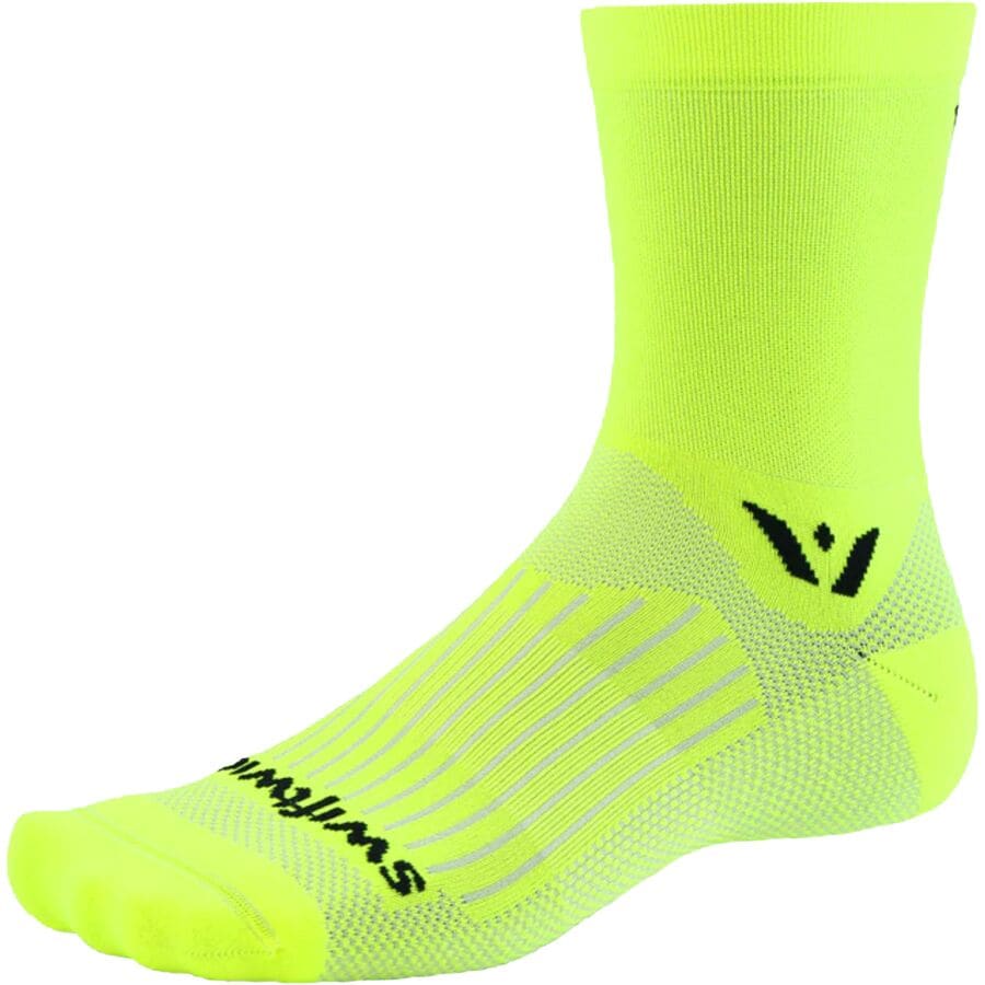 () եȥå ѥ䡼 ߥåɥ롼 å Swiftwick Aspire Mid-Crew Sock Hi Viz...