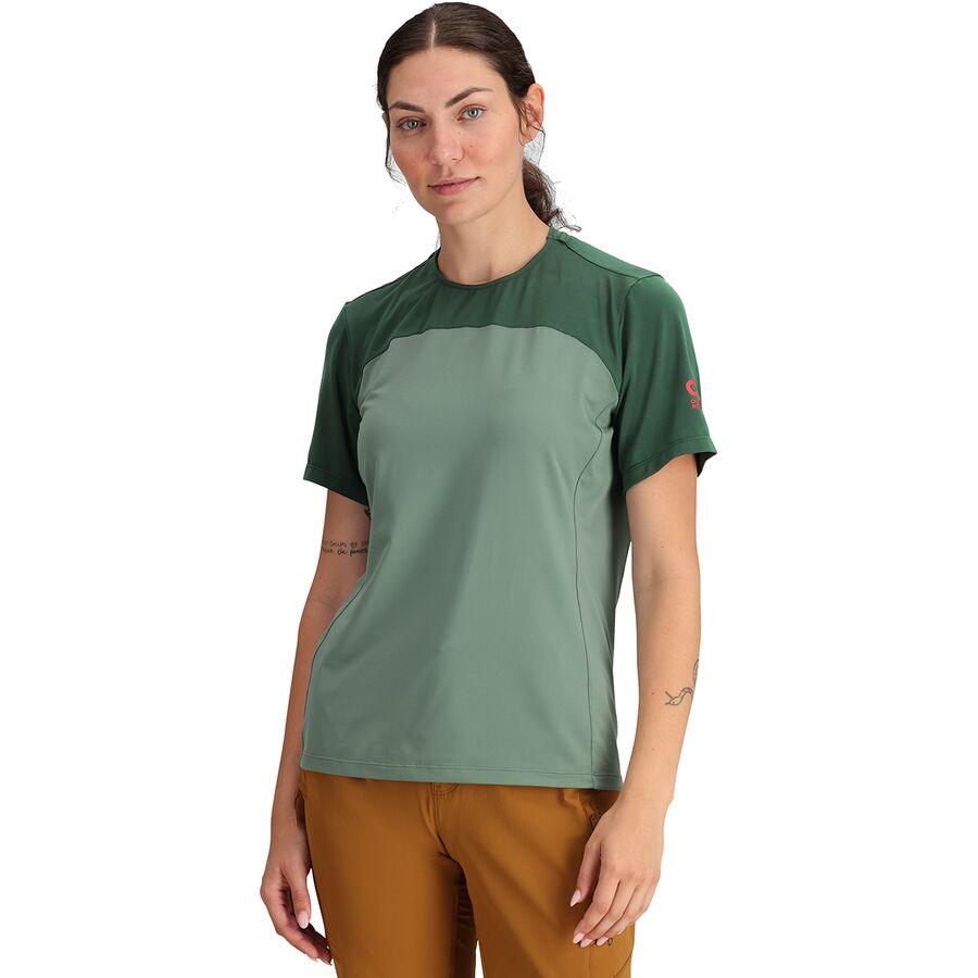 取寄 アウトドア リサーチ レディース フリーホイール ショートスリーブ ジャージ - ウィメンズ Outdoor Research women Freewheel Short-Sleeve Jersey - Women s Balsam/Grove