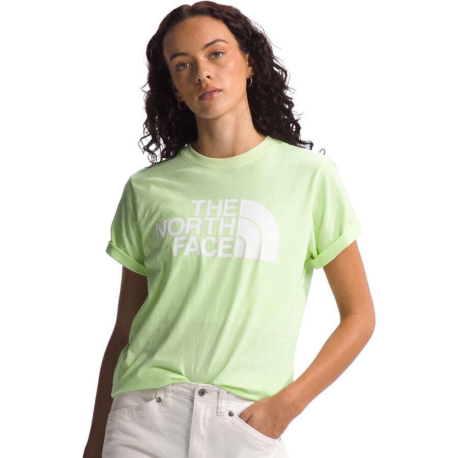 () m[XtFCX fB[X n[t h[ T-Vc - EBY The North Face women Half Dome T-Shirt - Women's Astro Lime/TNF White