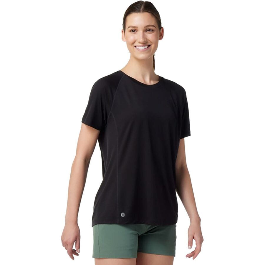 () X}[gE[ fB[X m X|[c EgCg V[gX[u Vc - EBY Smartwool women Merino Sport Ultralite Short-Sleeve Shirt - Women's Black