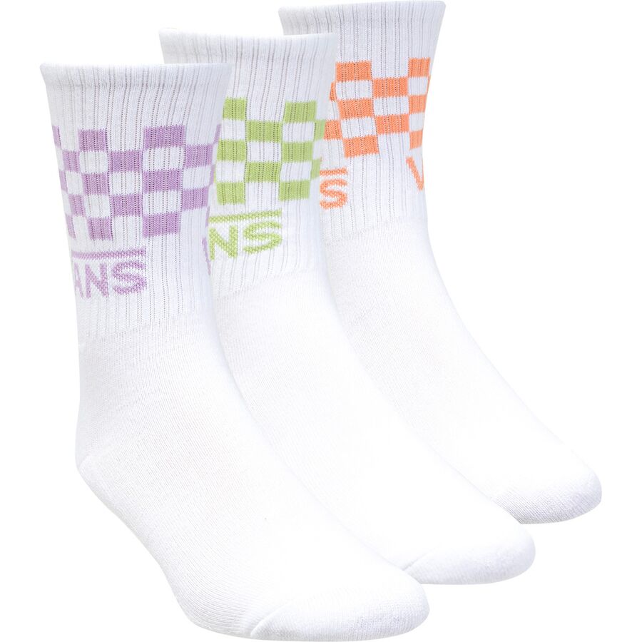 () oY fB[X NVbN `FbN N[ \bN - 3-pbN - EBY Vans women Classic Check Crew Sock - 3-Pack - Women's Leaf Green