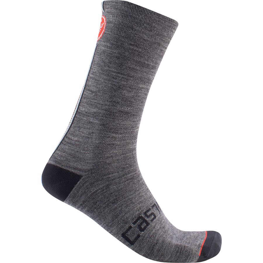 (取寄) カステリ レーシング ストライプ 18 ソック Castelli Racing Stripe 18 Sock Dark Gray