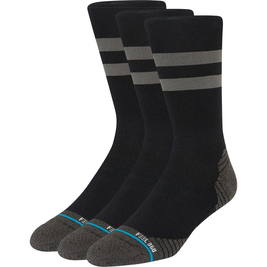 (取寄) スタンス フランチャイズ ウルトラ-ライト ランニング クルー ソック 3-パック Stance Franchise Ultra-Light Running Crew Sock 3-Pack Black