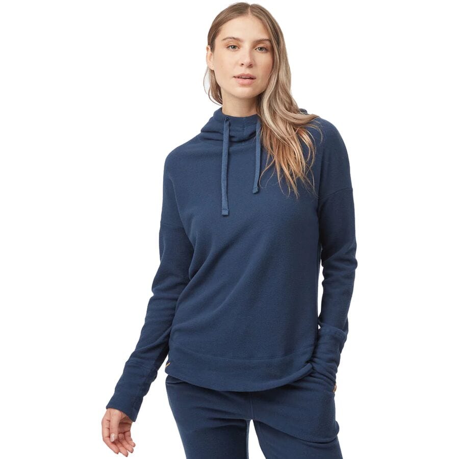 () ec[ fB[X O[ JE t[X - EBY Tentree women Luxe Cowl Fleece - Women's Dress Blue