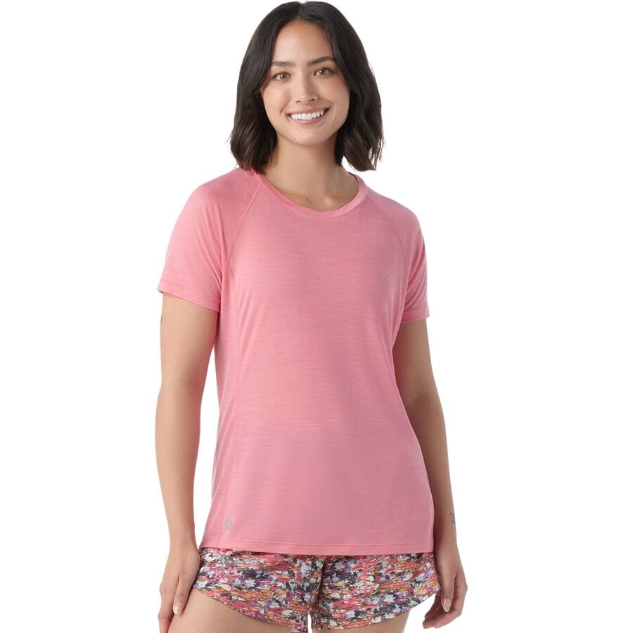 () X}[gE[ fB[X m X|[c EgCg V[gX[u Vc - EBY Smartwool women Merino Sport Ultralite Short-Sleeve Shirt - Women's Guava Pink