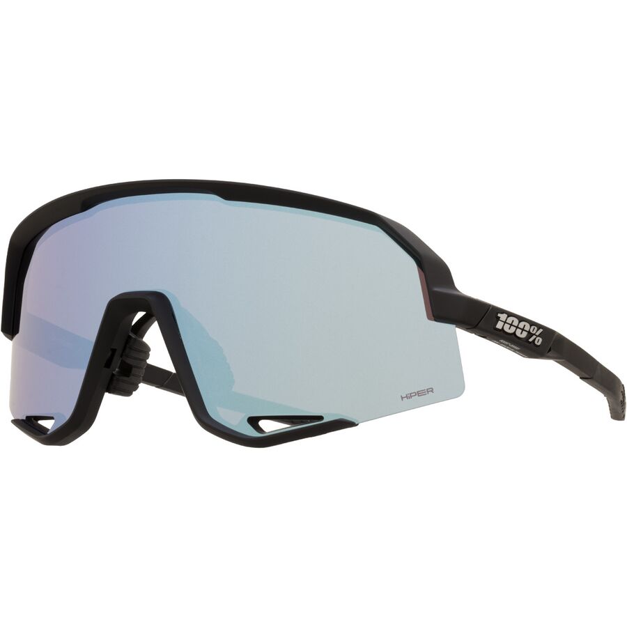 () 100% TOX 100% Slendale Sunglasses Matte Black HiPER Blue Multilayer Mirror Lens
