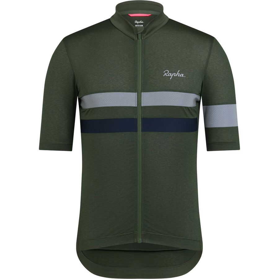 (取寄) ラファ メンズ ブルベ ライトウェイト ショートスリーブ ジャージ - メンズ Rapha men Brevet Lightweight Short-Sleeve Jersey - Men's Deep Olive/Dark Navy