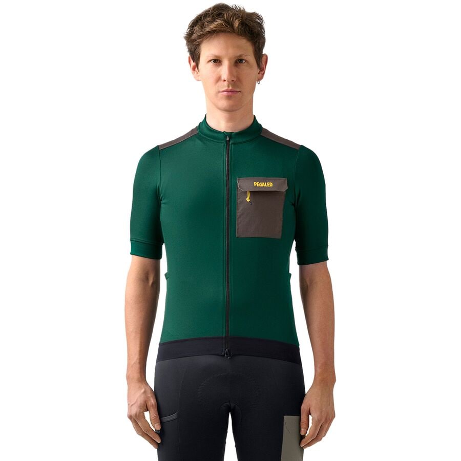 (取寄) ペダレッド メンズ オデッセイ メリノ サイクリング ジャージ - メンズ PEdALED men Odyssey Merino Cycling Jersey - Men's Dark Green