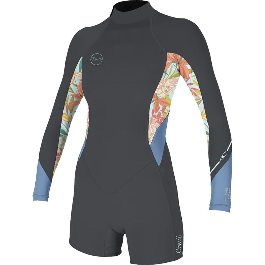 () ˡ ǥ Х 2/1mm Хå-å - ץ󥰥 -  O'Neill women Bahia 2/1mm Back-Zip Long-Sleeve Springsuit - Women's Graphite/Dahlia/Infinity