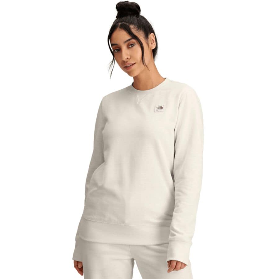 () m[XtFCX fB[X we[W pb` N[ - EBY The North Face women Heritage Patch Crew - Women's White Dune