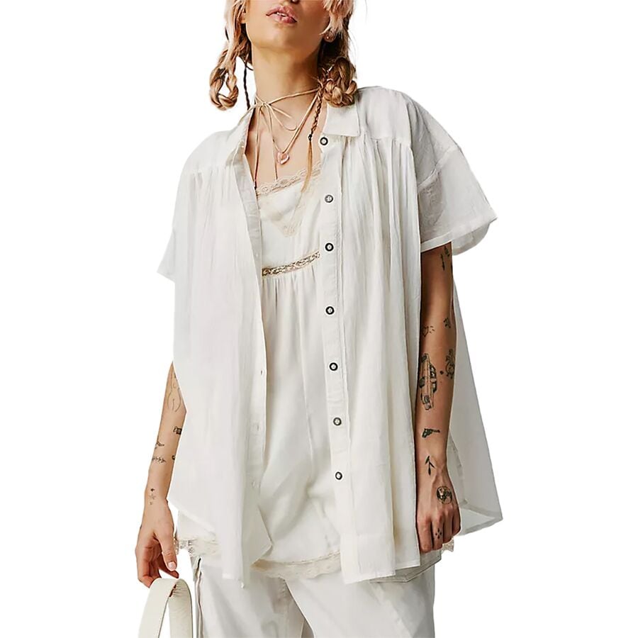 () t[s[v fB[X t[g AEFC Vc - EBY Free People women Float Away Shirt - Women's Optic White