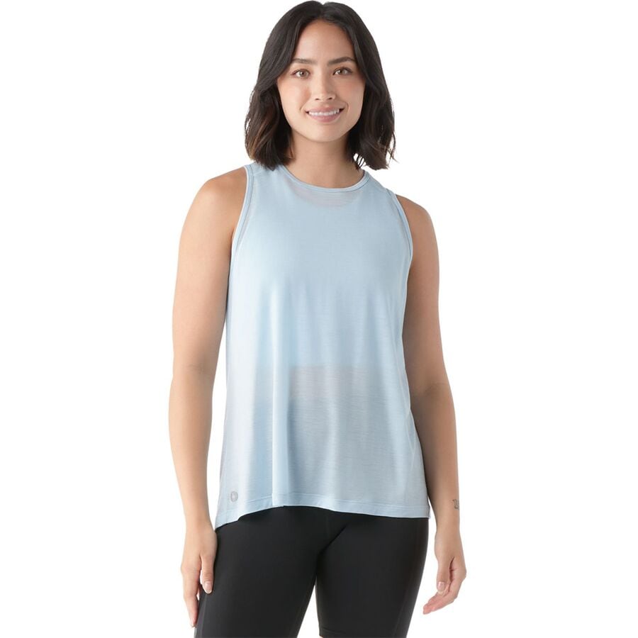 (取寄) スマートウール レディース アクティブ ウルトラライト ハイ ネック タンク トップ - ウィメンズ Smartwool women Active Ultralite High Neck Tank Top - Women's Winter Sky 1