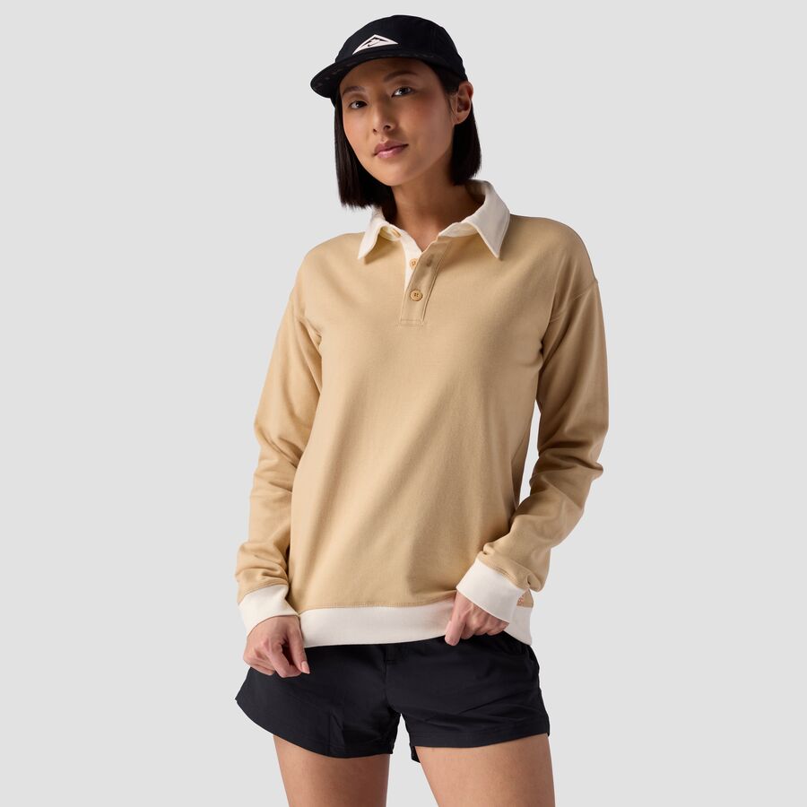 () XgCbN fB[X re[W W Or[ XEFbgVc - EBY Stoic women Vintage Gym Rugby Sweatshirt - Women's Taos Taupe