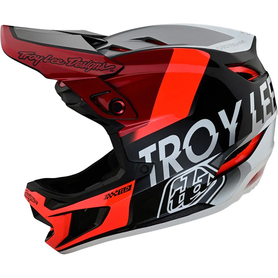 (取寄) トロイリーデザインズ D4 コンポジット ミプス ヘルメット Troy Lee Designs D4 Composite Mips Helmet Qualifier Silver/Red