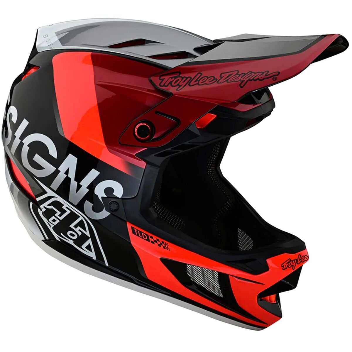 (取寄) トロイリーデザインズ D4 コンポジット ミプス ヘルメット Troy Lee Designs D4 Composite Mips Helmet Qualifier Silver/Red 2