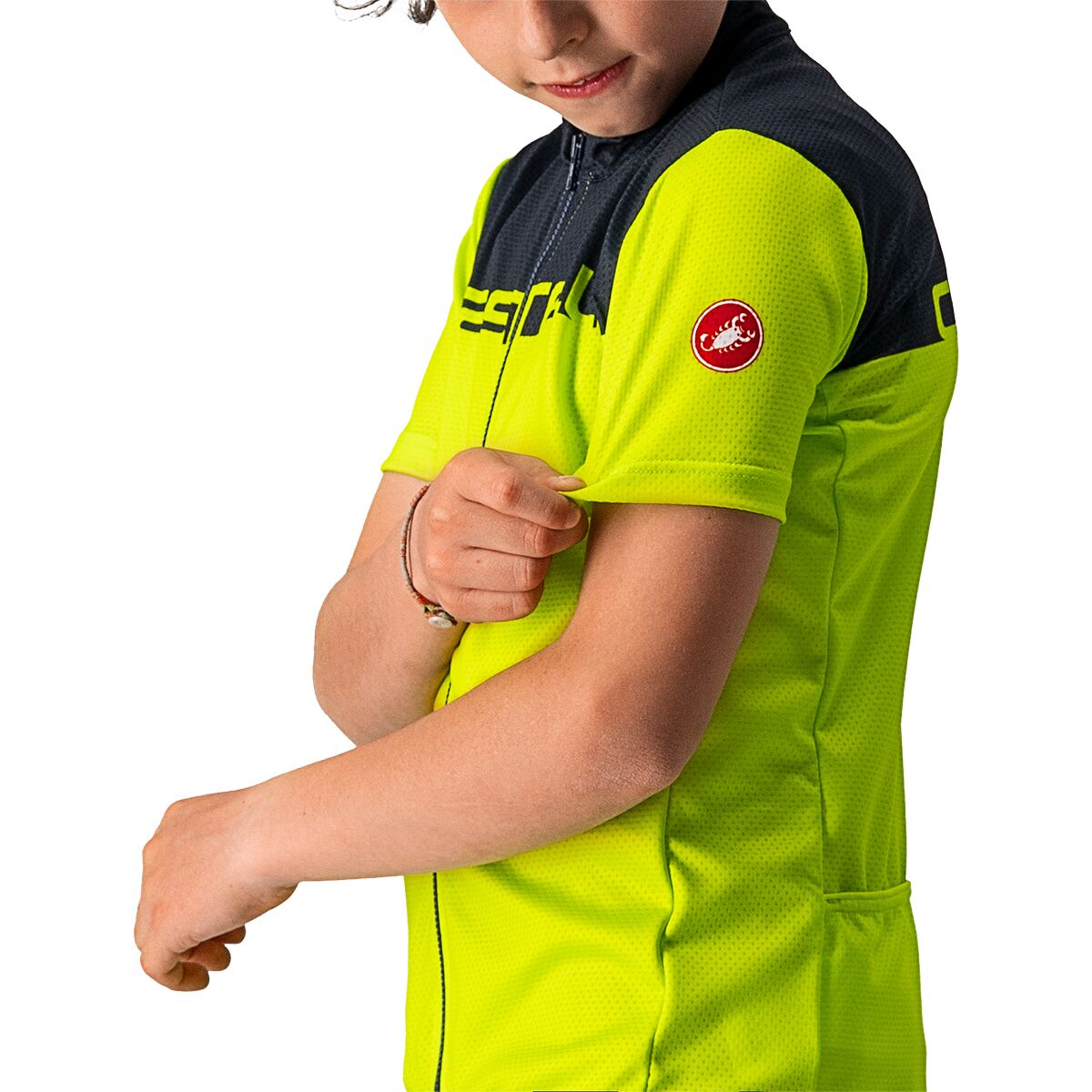 (取寄) カステリ キッズ ネオ プロローグ ジャージ - キッズ Castelli kids Neo Prologo Jersey - Kids' Electric Lime/Savile Blue 3