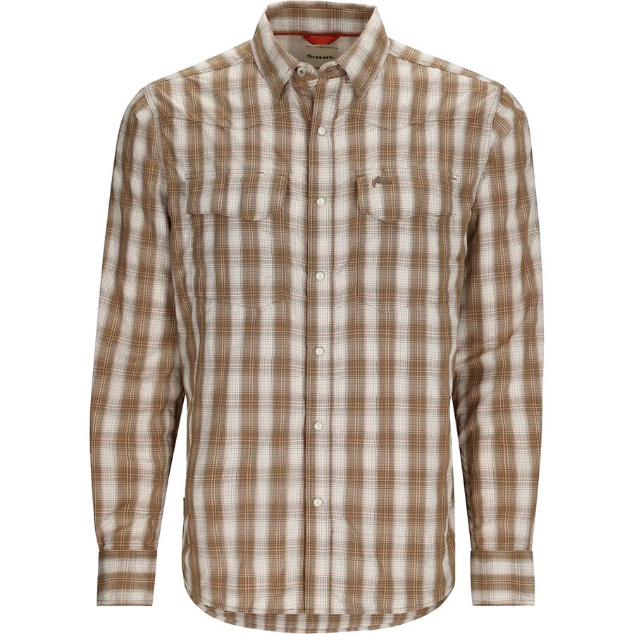 SALE Simms Outpost Short Sleeve Shirt Mist Plaid Sm NEW FREE