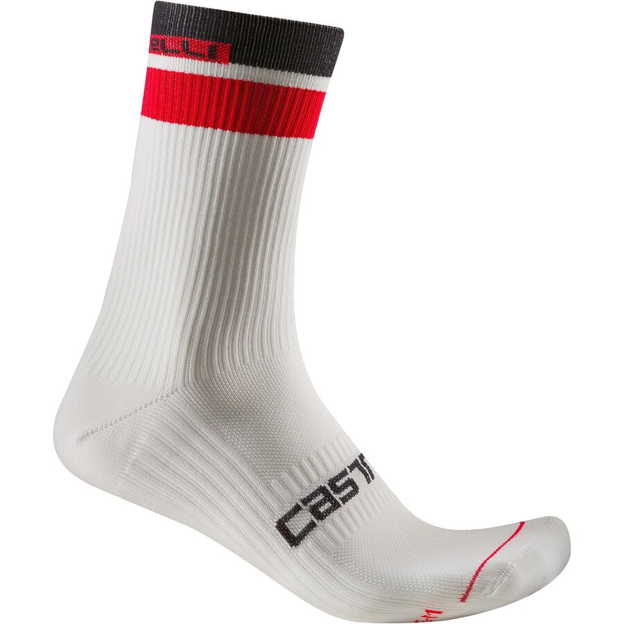 (取寄) カステリ ガラ サーマル 18 ソック Castelli Gara Thermal 18 Sock White/Black/Red