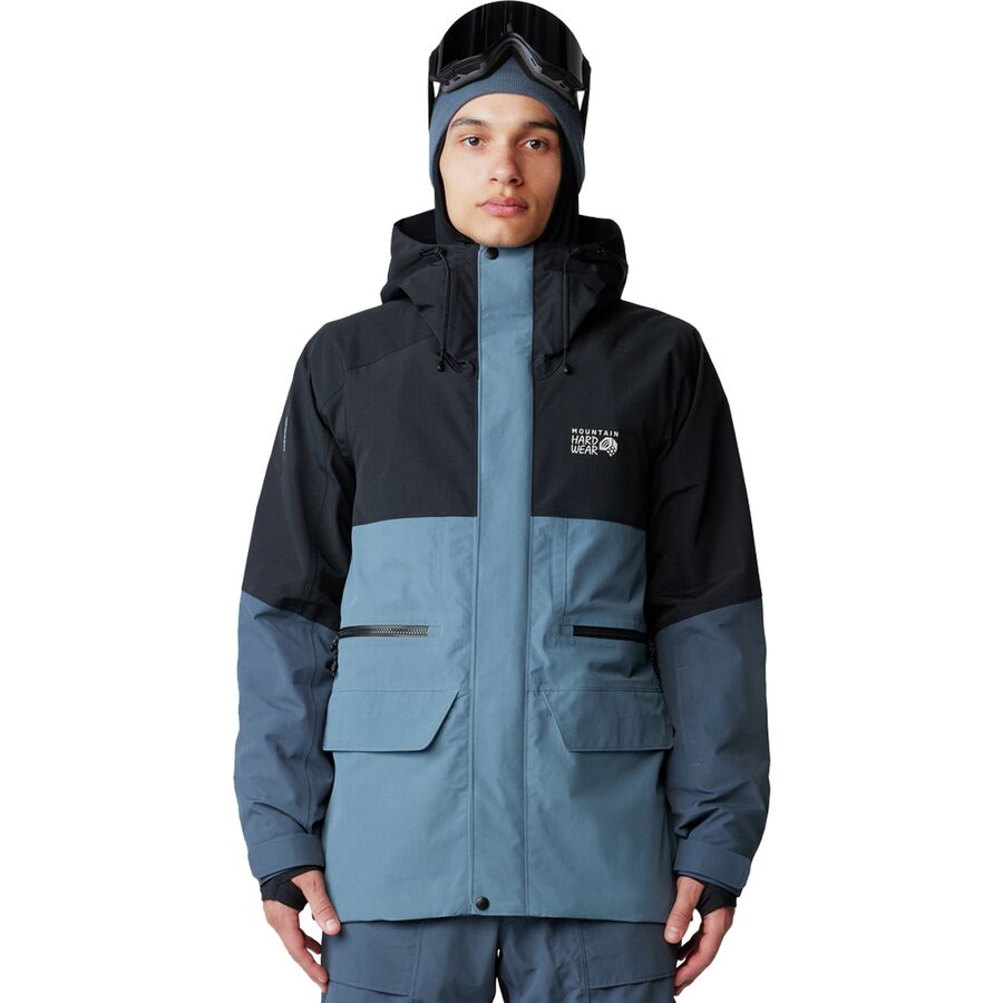 (取寄) マウンテンハードウェア メンズ ファースト トラック ジャケット - メンズ Mountain Hardwear men First Tracks Jacket - Men's Asiatic Blue/Montauk Blue/Black