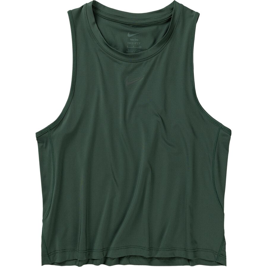 (取寄) ナイキ レディース ワン クラシック ドライ-フィット クロップ タンク トップ - ウィメンズ Nike women One Classic Dri-Fit Crop Tank Top - Women's Vintage Green/Blackのサムネイル