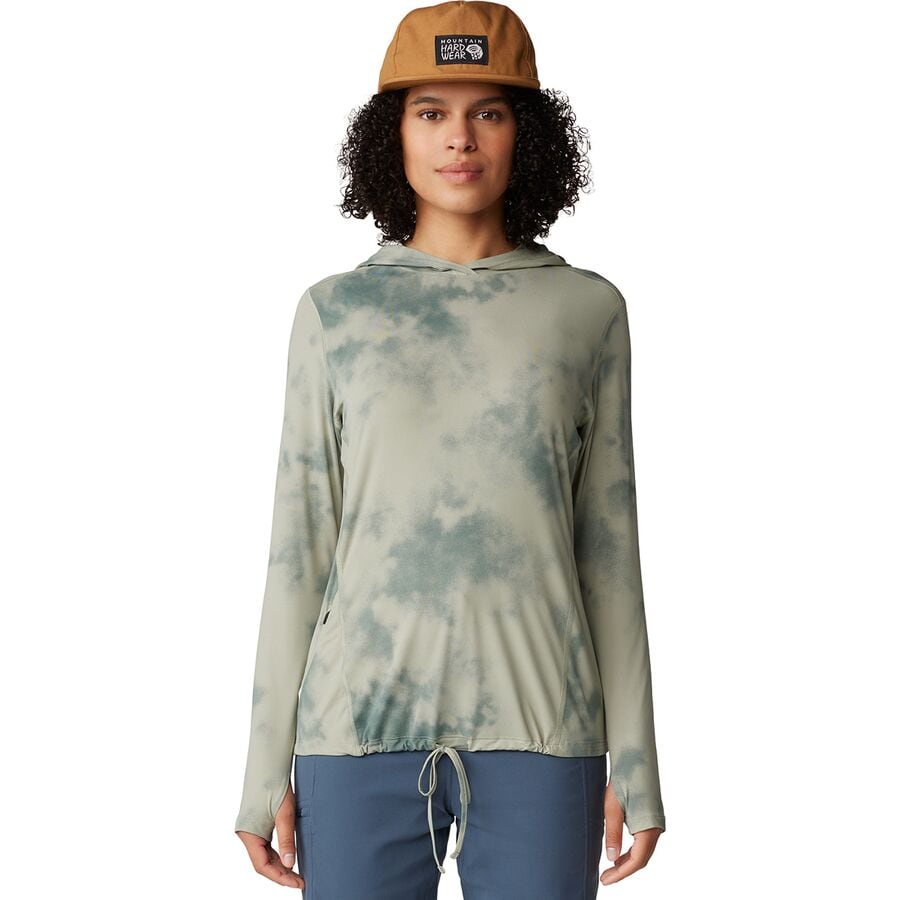 (取寄) マウンテンハードウェア レディース クレーター レイク ロング-スローブ ブーディ - ウィメンズ Mountain Hardwear women Crater Lake Long-Sleeve Hoodie - Women's White Sage Clouds Print