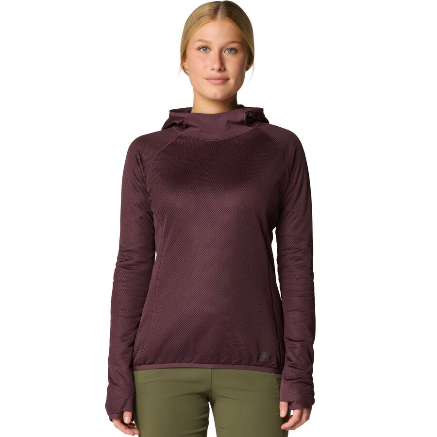 (取寄) マウンテンハードウェア レディース エアメッシュ フーデット トップ - ウィメンズ Mountain Hardwear women AirMesh Hooded Top - Women's Blackberry