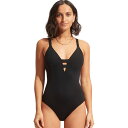 () V[tH[ fB[X ANeBu fB[v V }C s[X XCX[c - EBY Seafolly women Active Deep V Maillot One-Piece Swimsuit - Women's Black 2