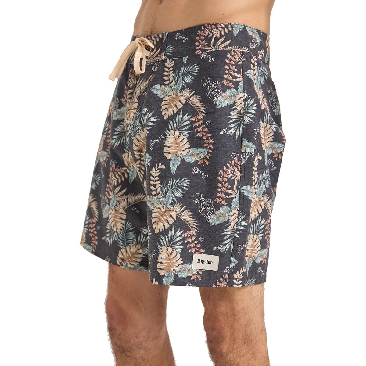 (取寄) リズム メンズ トロピカル ペイズリー スイム トランク - メンズ Rhythm men Tropical Paisley Swim Trunk - Men's Black