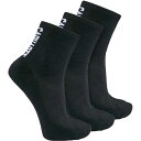 (取寄) メンズ フォース ロゴ ショート クルー ソック - 3-パック - メンズ Carhartt Gloves men Force Logo Short Crew Sock - 3-Pack - Men's Black