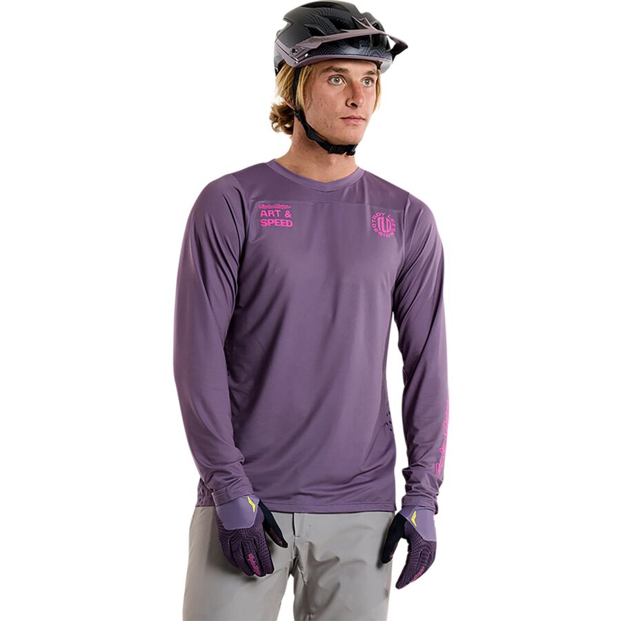 (取寄) トロイリーデザインズ メンズ スカイライン ロングスリーブ ジャージ - メンズ Troy Lee Designs men Skyline Long-Sleeve Jersey - Men's Radioscape Deep Purp