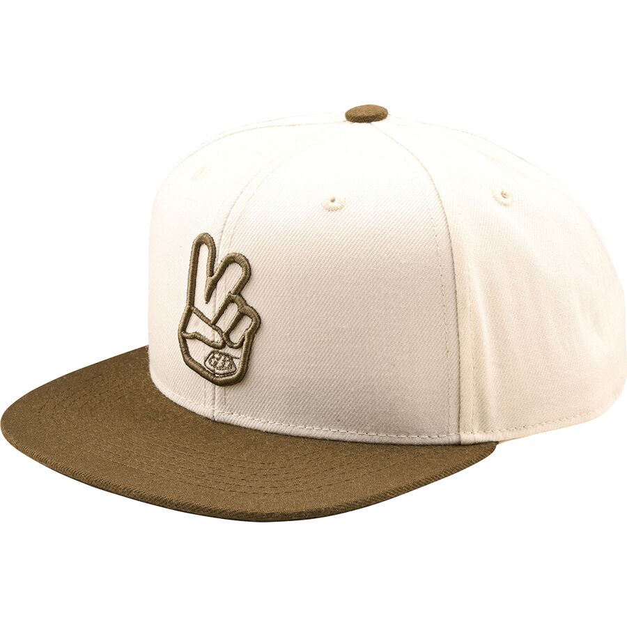 (取寄) トロイリーデザインズ フラッツ ビル スナップバック ハット Troy Lee Designs Flat Bill Snapback Hat Peace Vintage White/Olive