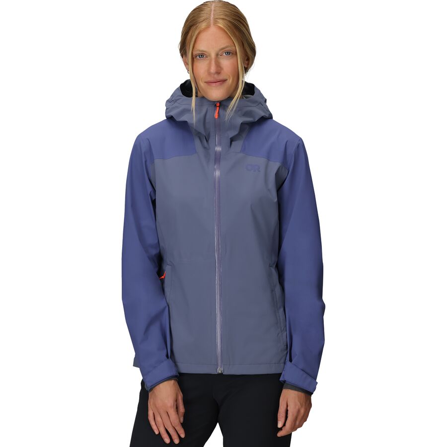 () ȥɥ ꥵ ǥ ȥȥС ȥå 쥤 㥱å -  Outdoor Research women Stratoburst Stretch Rain Jacket - Women's Summit/Galactic