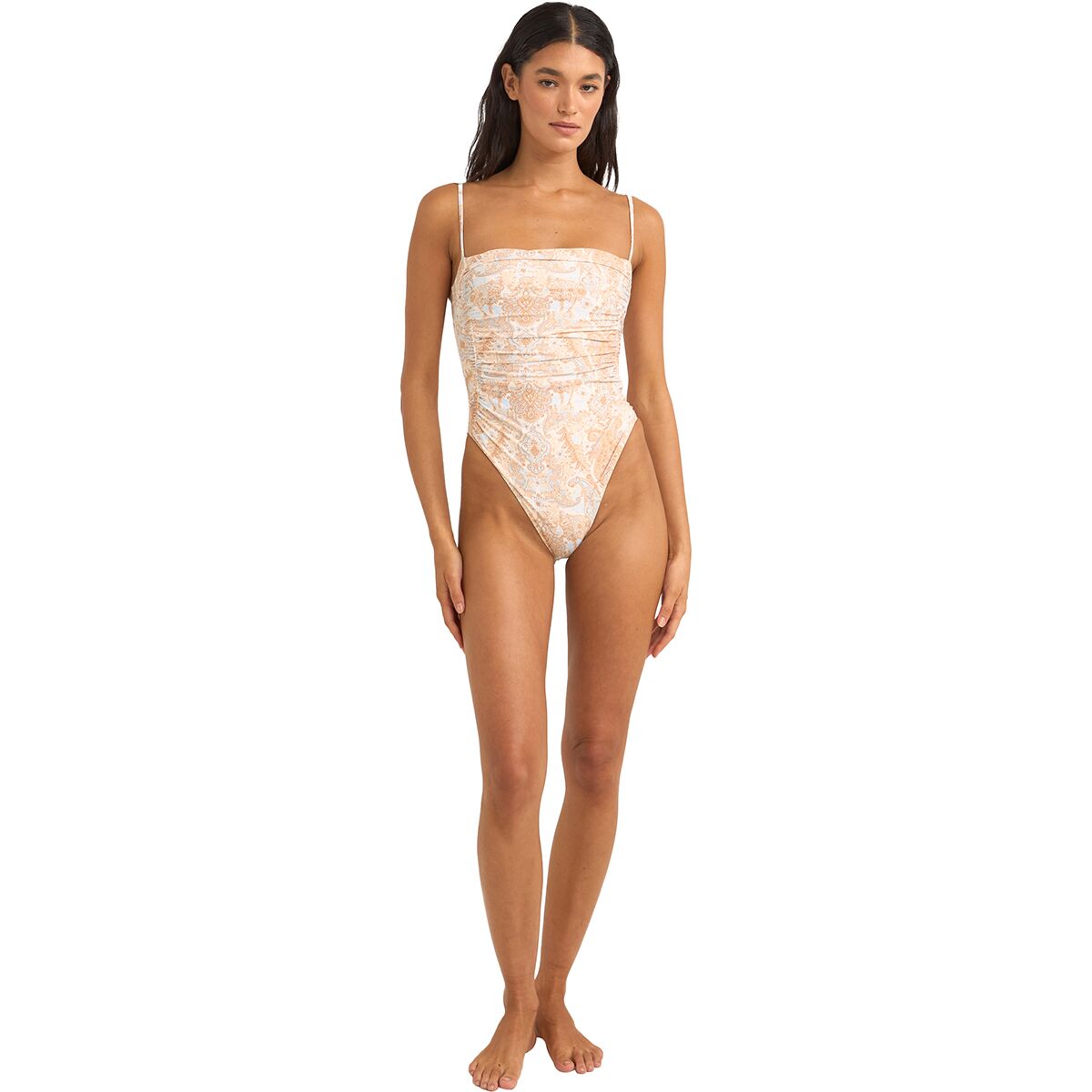 (取寄) リズム レディース ジーン ペイズリー スクランチド サイド ワンピース スイムスーツ - ウィメンズ Rhythm women Jean Paisley Scrunched Side One-Piece Swimsuit - Women's Vintage White