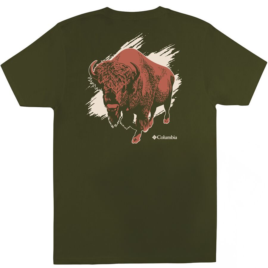 (取寄) コロンビア メンズ ショートスリーブ T-シャツ - メンズ Columbia men Stamper Short-Sleeve T-Shirt - Men's Surplus Green