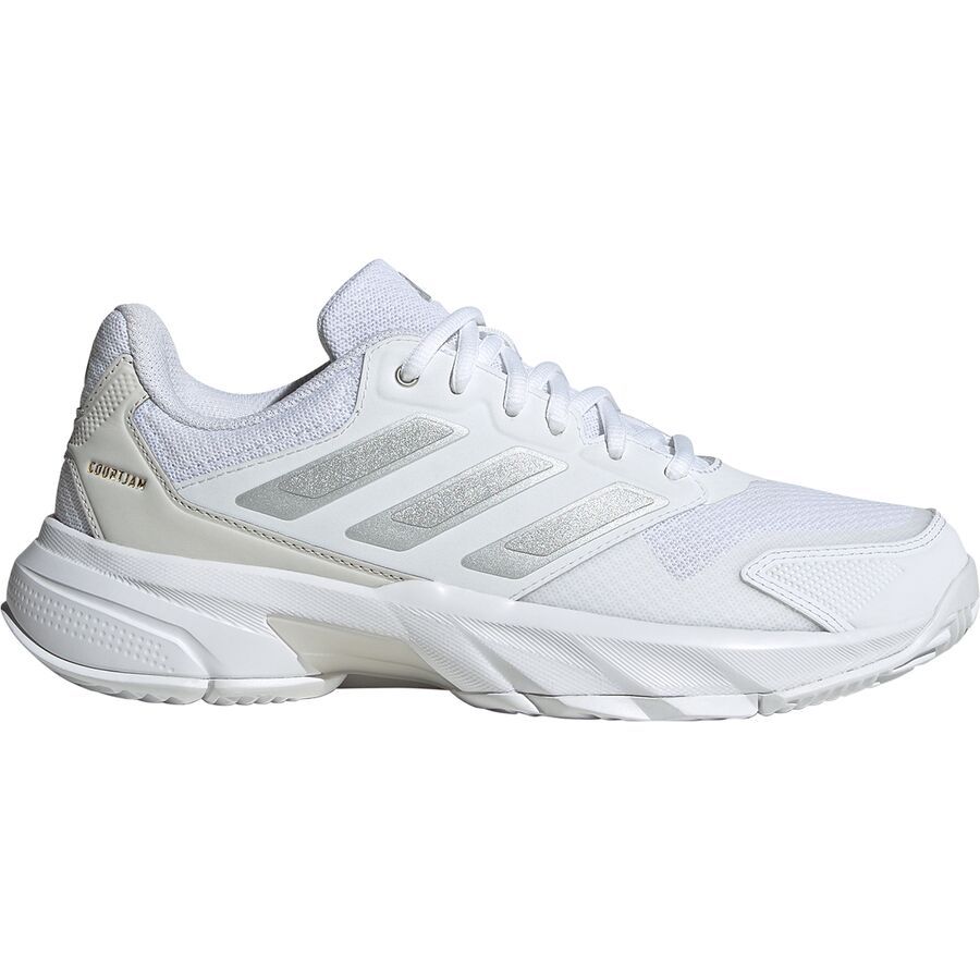 (取寄) アディダス レディース コートジャム コントロール 3 シューズ - ウィメンズ Adidas women CourtJam Control 3 Shoe - Women's Ftwr White/Silver Metallic/Grey One