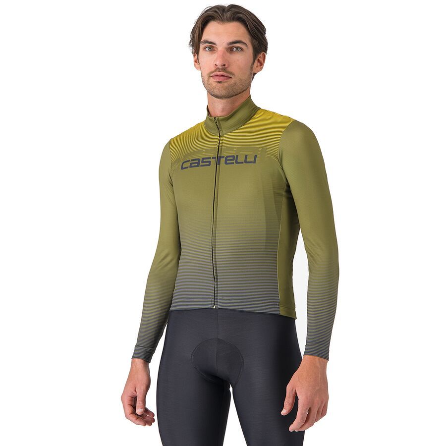 (取寄) カステリ メンズ サーマル ジャージ - メンズ Castelli men Apice Thermal Jersey - Men's Sage/Twilight Blue/Mango Mojito