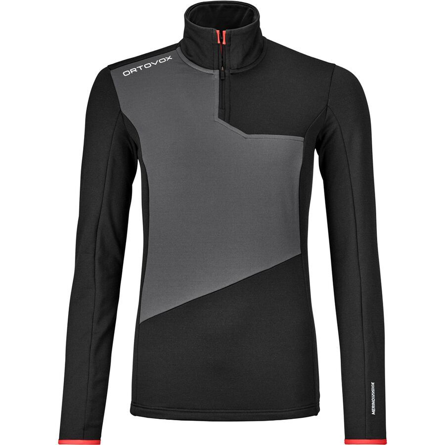 (取寄) オルトボックス レディース フリース ライト ジップ ネック トップ - ウィメンズ Ortovox women Fleece Light Zip Neck Top - Women's Black Raven
