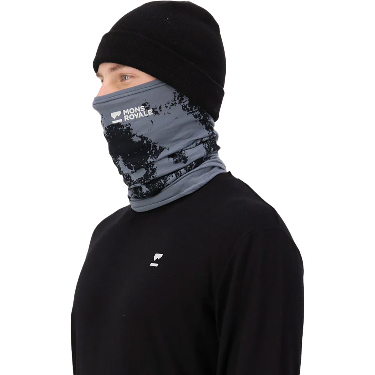 (���) ��󥹥������ �ǥ��꡼ �ɡ��� ���� �ͥå��������ޡ� Mons Royale Daily Dose Merino Neckwarmer Mtn Pixel Grey