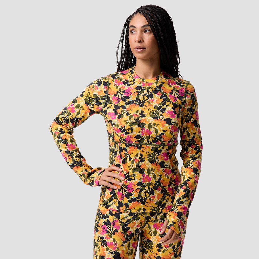 (取寄) バックカントリー レディース RWS メリノ ベースレイヤー- クルー トップ - ウィメンズ Backcountry women Cedars RWS Merino Mid-Wt Baselayer Crew Top - Women's Wild Floral Print