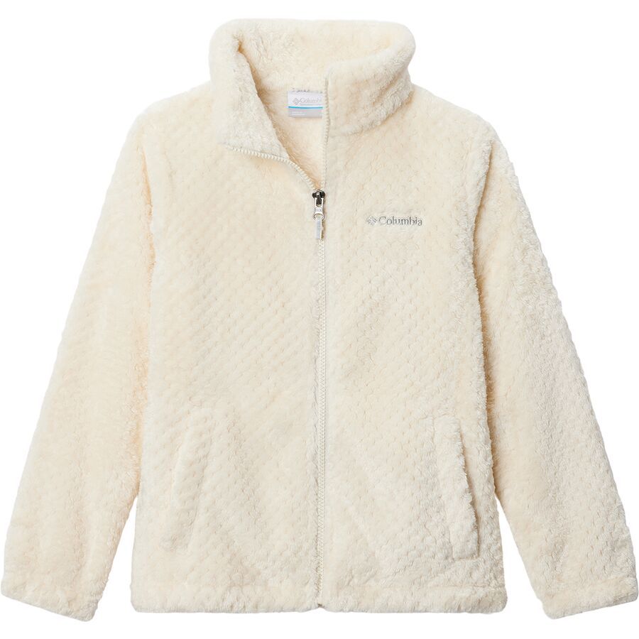 (取寄) コロンビア ガールズ ファイアー サイド シェルパ ハイブリット フルジップ フリース ジャケット - ガールズ Columbia girls Fire Side Sherpa Hybrid Full-Zip Fleece Jacket - Girls' Chalk