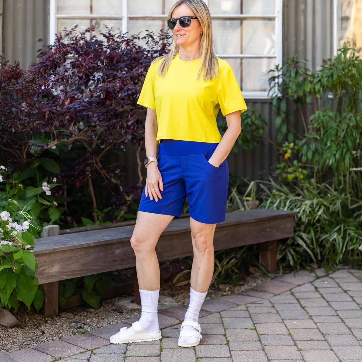 (���) �����ɥ꡼ ��ǥ����� ��ߥåȥ쥹 - ���ȥ�å� �������ȥХ�� �ϥ��饤�� 7����� ���硼�� - ������� SHREDLY women Limitless - Stretch Waistband High-Rise 7in Short - Women's Midnight