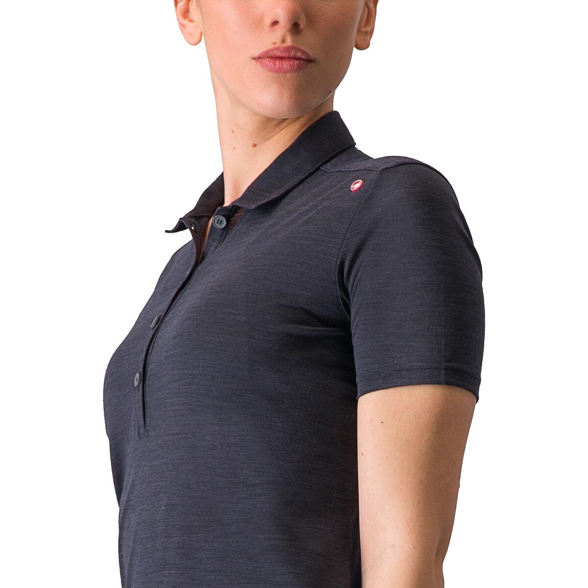 (���) �����ƥ� ��ǥ����� ���� �ݥ� - ������� Castelli women Merino Polo - Women's Light Black