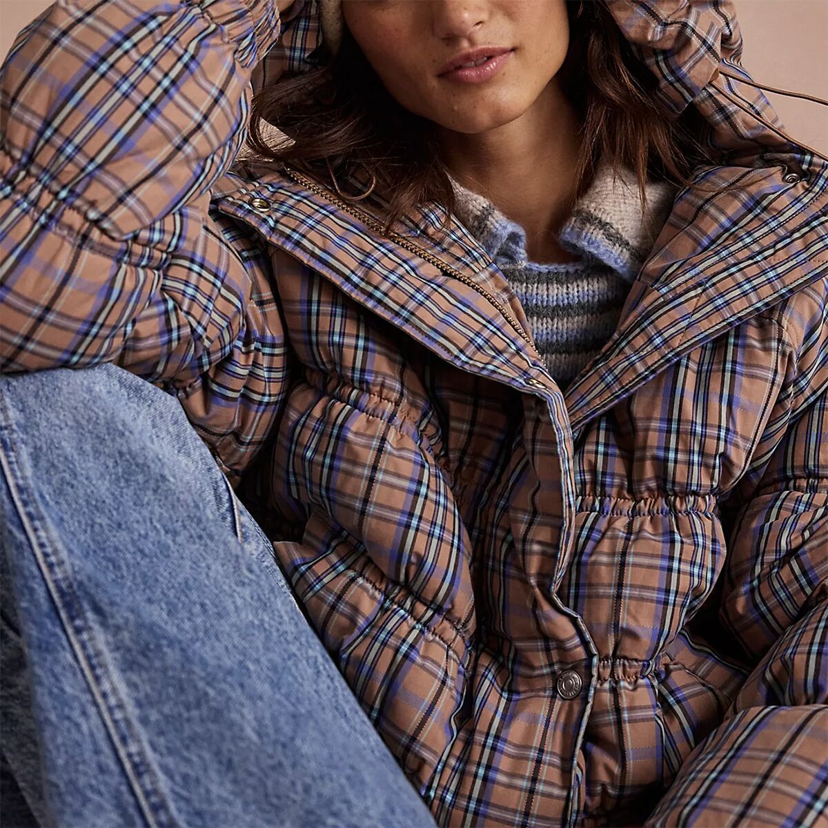 (取寄) フリーピープル レディース パーティー オブ ワン パファー ジャケット - ウィメンズ Free People women Party Of One Puffer Jacket - Women's Tan Combo