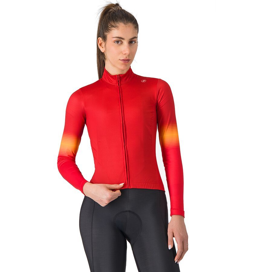 (取寄) カステリ レディース コーソ サーマル ジャージ - ウィメンズ Castelli women Corso Thermal Jersey - Women's Rich Red/Hibiscus/Vivid Orange