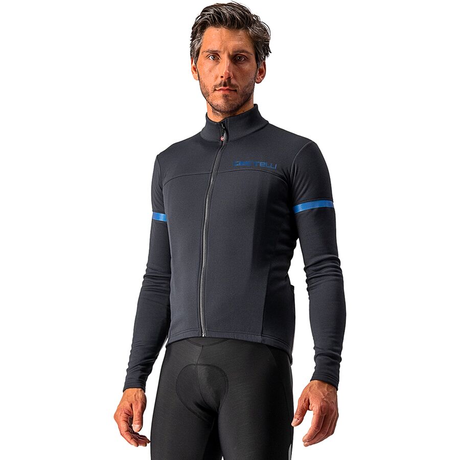 (取寄) カステリ メンズ フォンド フル-ジップ ロング-スローブ ジャージ - メンズ Castelli men Fondo Full-Zip Long-Sleeve Jersey - Men's Light Black/Blue Reflex